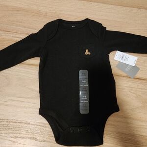 Gap Black Long Sleeve Baby Onesie